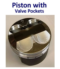 Pistons with valve pockets